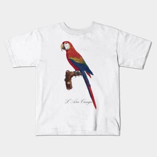 Scarlet Macaw Parrot / L' Ara Canga - Jacques Barraband 19th century Illustration Kids T-Shirt